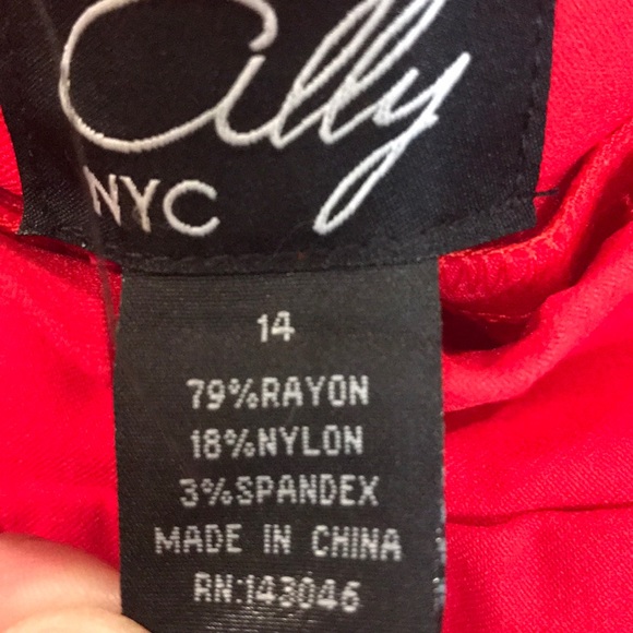 Ally NYC Red Techno Bootcut Capri Pants size 14 - Picture 6 of 11